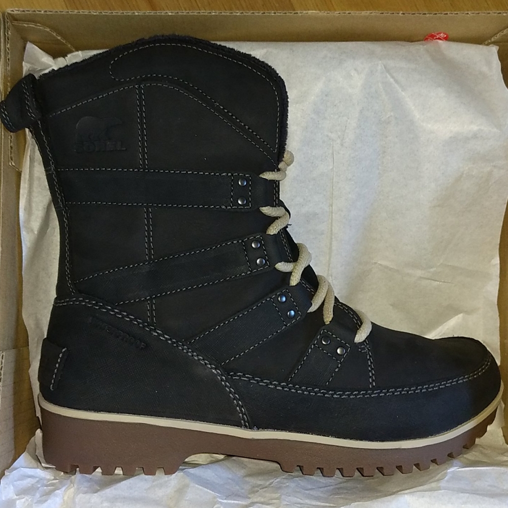 NIB Sorel Medow Lace Premium Black size 10 boots